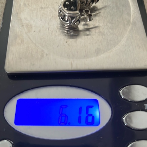 Sterling Solid 3/4 Scroll Posted Hoop Earrings - Picture 8 of 8